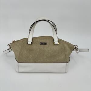Beige and White Kate Spade Handbag